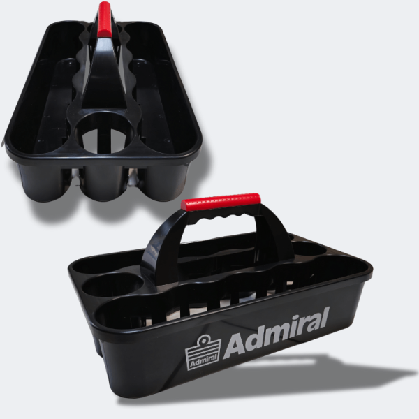Side view of Admiral Water Bottle Carrier from two angles, showing the bottle holder design
