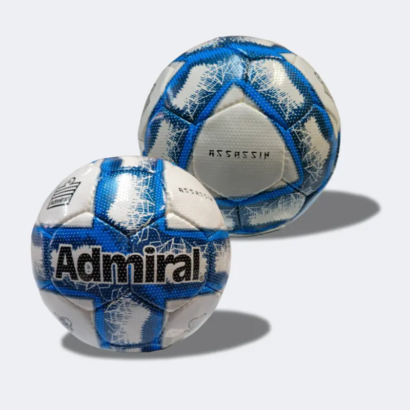 Admiral Assassin Hand-Stitched Hard Ground Soccer Ball shown from two angles