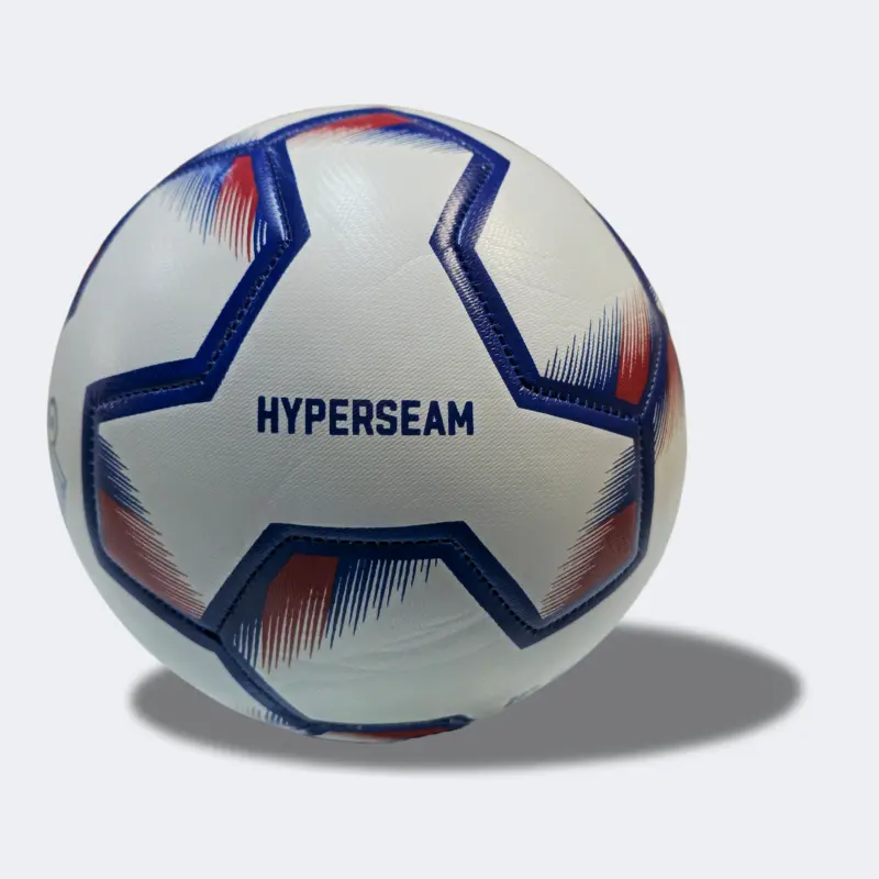 Admiral Striker Hyperseam Soccer Ball. Blue and Red soccer ball with Hyperseam name visible