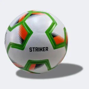 Admiral Striker Hyperseam Soccer Ball. Green and Orange Striker name on the soccer ball