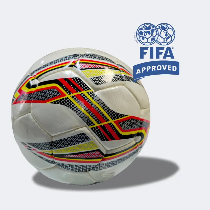 Samba Thunder Hand-Stitched Hard Ground Soccer Ball design with FIFA Approved logo.