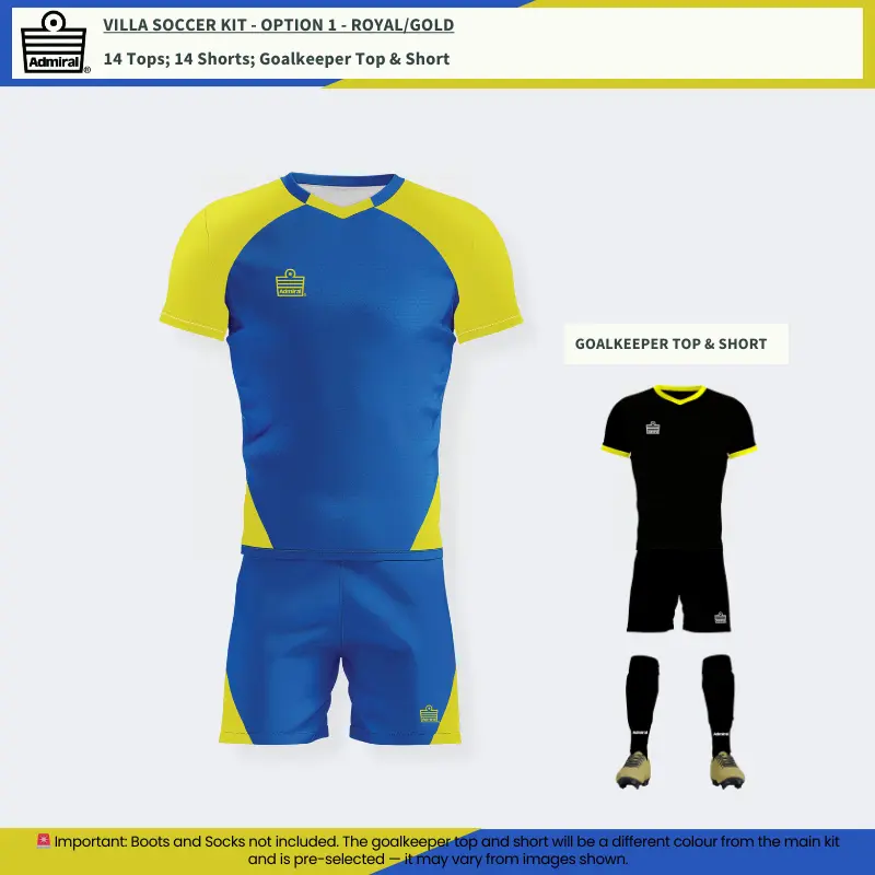 Villa Soccer Kit Royal-Gold Option 1 layout