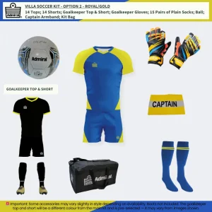 Villa Soccer Kit Royal-Gold Option 2 team pack