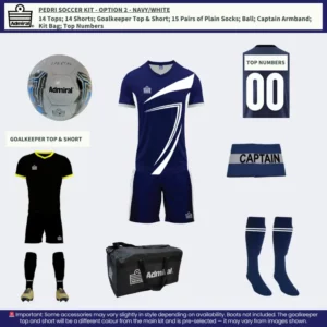 Pedri Soccer Kit Navy-White Option 2 – Complete Team Kit