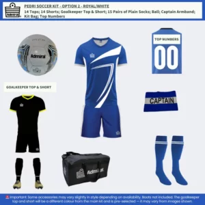 Pedri Soccer Kit Royal-White Option 2 – All-in-One Team Kit