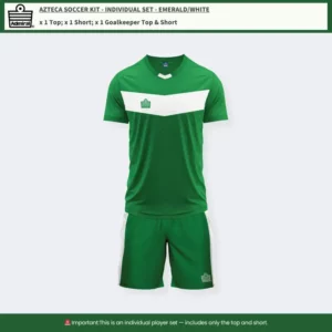 Azteca Soccer Kit Emerald/White – Individual Set