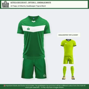 Azteca Soccer Kit Emerald/White – Team Option 1