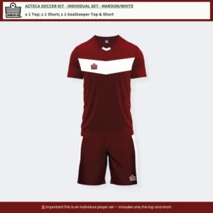 Azteca Soccer Kit Maroon/White – Individual Set