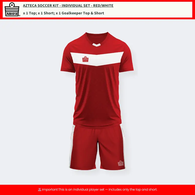 Azteca Soccer Kit Red/White – Individual Set