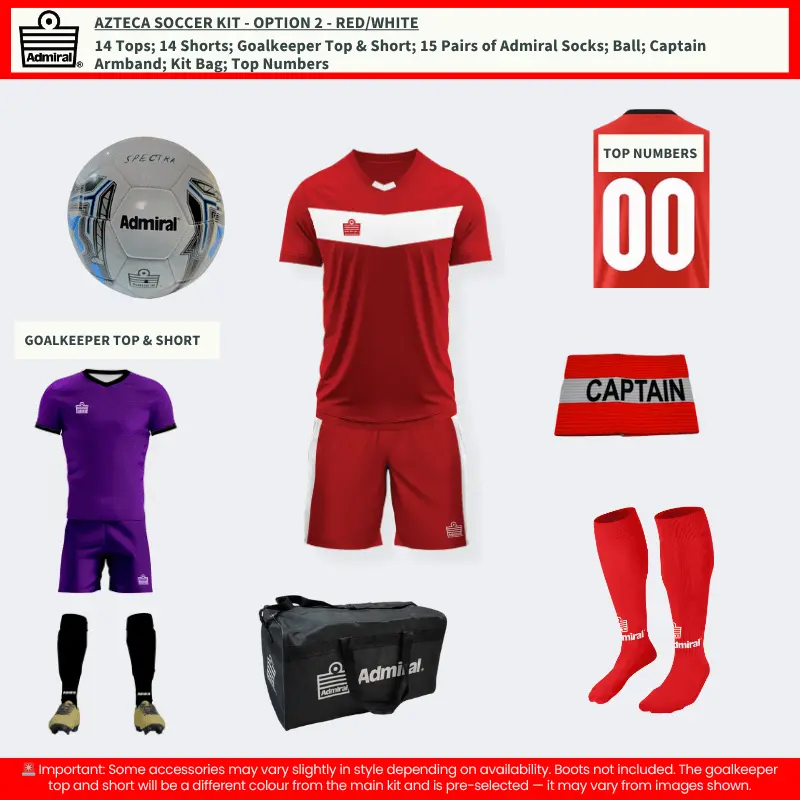 Azteca Soccer Kit Red/White – Team Option 2