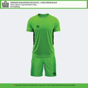 Ederson Goalkeeper Soccer Kit in Lumo Green and Black – vibrant goalkeeper set