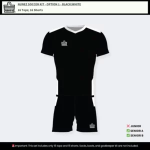 Nunez Soccer Kit Option 1 - Black and White