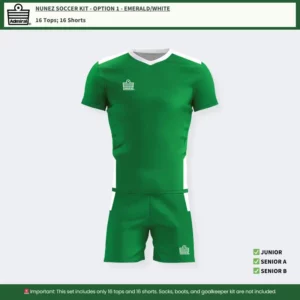 Nunez Soccer Kit Option 1 - Emerald and White