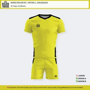 Nunez Soccer Kit Option 1 - Gold and Black