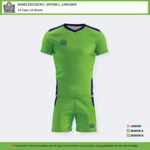 Nunez Soccer Kit Option 1 - Lime and Navy