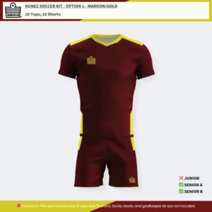 Nunez Soccer Kit Option 1 - Maroon and Gold