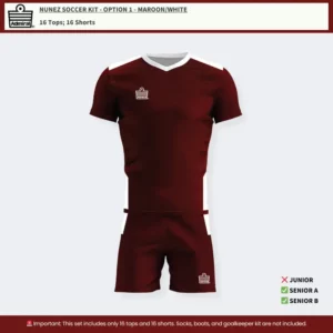 Nunez Soccer Kit Option 1 - Maroon and White