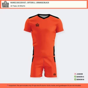 Nunez Soccer Kit Option 1 - Orange and Black