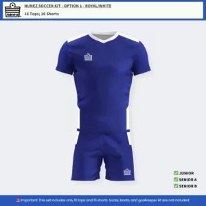 Nunez Soccer Kit Option 1 - Royal and White
