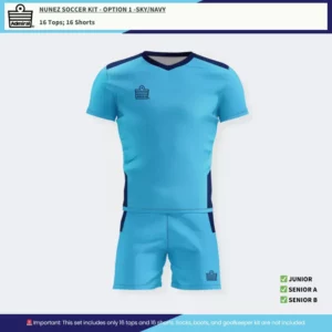 Nunez Soccer Kit Option 1 - Sky and Navy