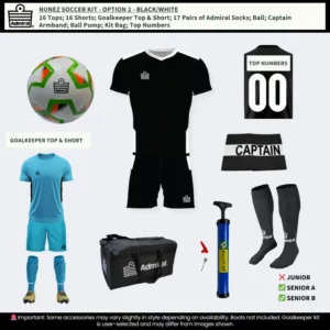 Nunez Soccer Kit Option 2 - Black and White