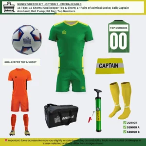 Nunez Soccer Kit Option 2 - Emerald and Gold