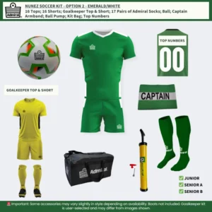 Nunez Soccer Kit Option 2 - Emerald and White