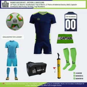 Nunez Soccer Kit Option 2 - Navy and Lime