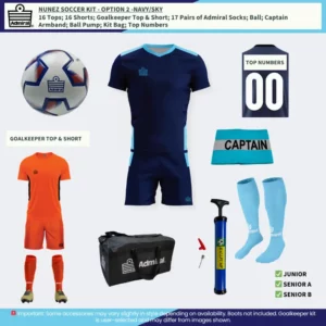 Nunez Soccer Kit Option 2 - Navy and Sky