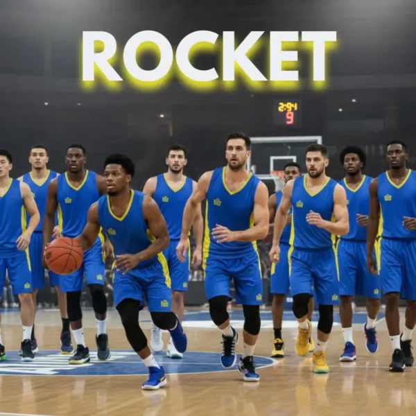 Admiral Rocket Kit - Basketball / Volleyball Royal/Gold Basketball Basketball players wearing Admiral Rocket Kit - Basketball / Volleyball in Royal/Gold