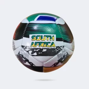 Front view of SA Flag Mini Soccer Ball 12 Panel with South African flag design