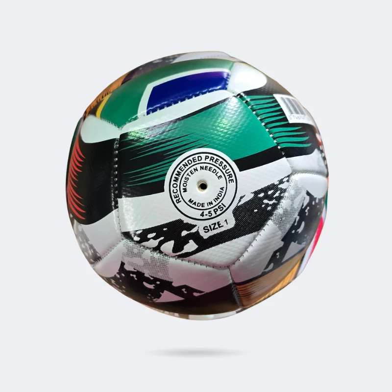 SA Flag Mini Soccer Ball 12 Panel pump valve detail for inflation