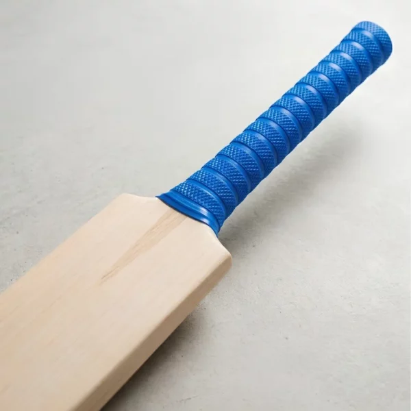 Admiral Ring Design Cricket Bat Grip blue fitted on cricket bat