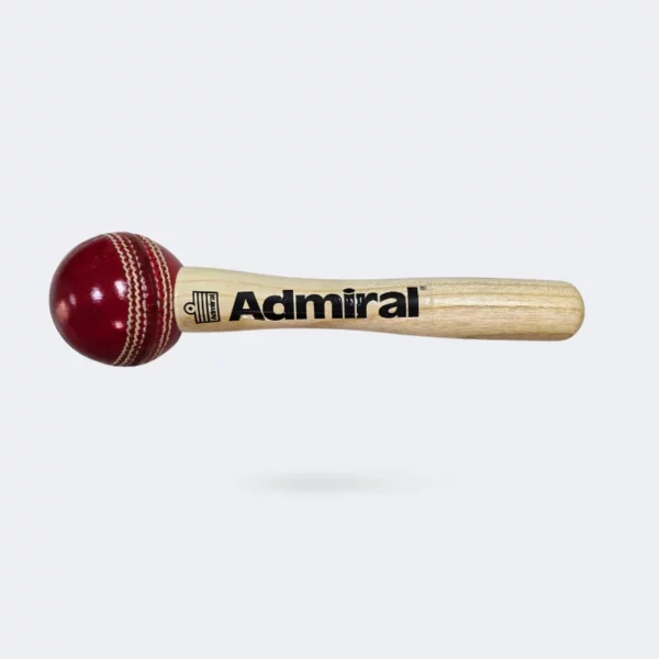 Admiral Cricket Bat Mallet with Leather Ball side view showing Admiral logo