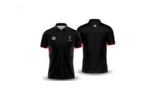 GOLFER-BLACK Harlequins Cricket Golfer Blk/Red Short Sleeve